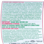 Nemex®-2 Dewormer for Dogs,"Back label with dosage directions and barcode"
