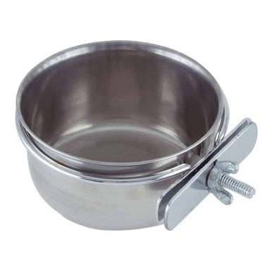 Coop Cups with Bolt Clamp,"Metal cup with side bolt clamp attachment"