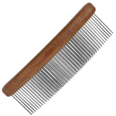 Aaronco 7"" HoneyCurve Wundercoat'r Comb,"Wood-handled metal pet comb"