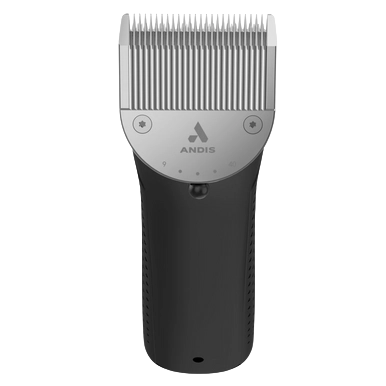 Proclip 5-In-1 Sunset Clipper With FREE 4oz Clipper Oil By Andis,"Front view of black hair clipper with silver blade"