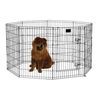 Midwest® Exercise Pen with Walk-Thru Door,"Black metal exercise pen with walk-thru door"