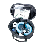 Flexineb® System Storage Case,"Open black storage case with blue mask and accessories"
