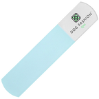 Glass Nail File,"Light blue glass nail file with white sleeve"