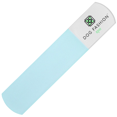 Glass Nail File,"Light blue glass nail file with white sleeve"