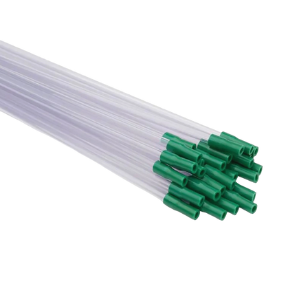 Sterile Insemination Pipette with Green Flex Tip Adapter,"Bundle of clear pipettes with green tip adapters"