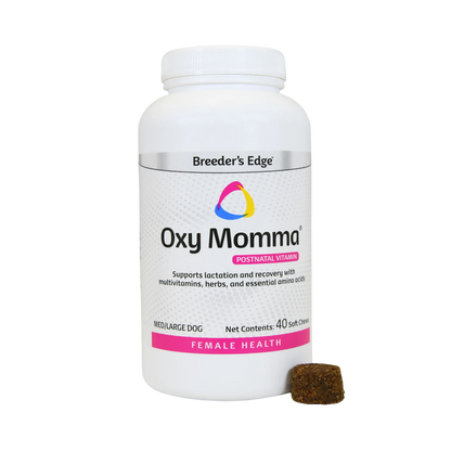 Whelping Bundle,"White supplement bottle with pink label and one soft chew"