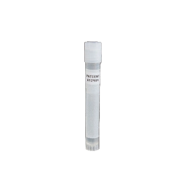 Lab Label Printer and Self-Laminating Cryogenic Polyester Labels,"Clear sample vial with wrapped white label"
