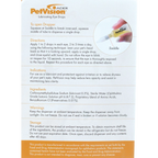 PetVision® Lubricating Eye Drops,"Back label view of box with dropper tip inset"