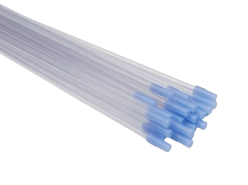 Flex Tip Sterile Infusion/Insemination Pipette,"Bundle of clear tubes with blue connector tips"