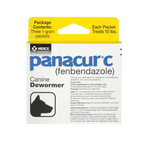 Panacur® C Canine Dewormer,"Front of dewormer box with yellow top flap and dog silhouette"