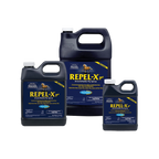 Repel-Xpe Emulsifiable Fly Spray Concentrate,"Three black-handled jugs in assorted sizes"