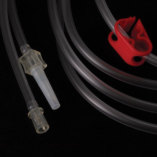 EZ Way Filter with Tubing,"Clear tubing with inline filter and red clamp"