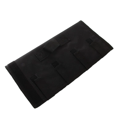 Neoprene AV Cover,"Black rectangular cover with hook-and-loop straps"