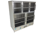 Cage Banks,"Six-compartment metal cage bank with barred doors"