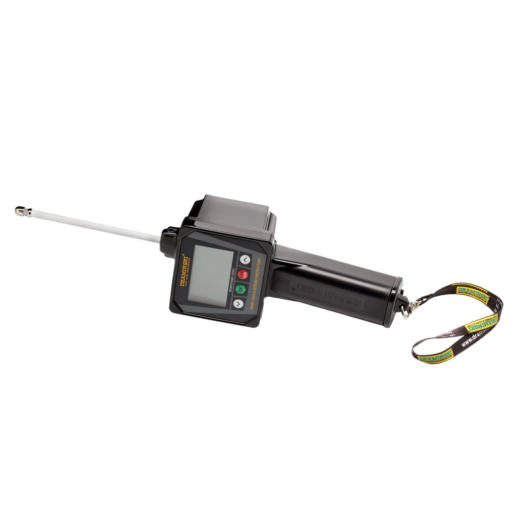 Draminski Dog Ovulation Detector,"Black handheld detector with probe and wrist strap"