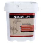 Assure® Guard,"White plastic tub with tamper-evident lid and horse label"
