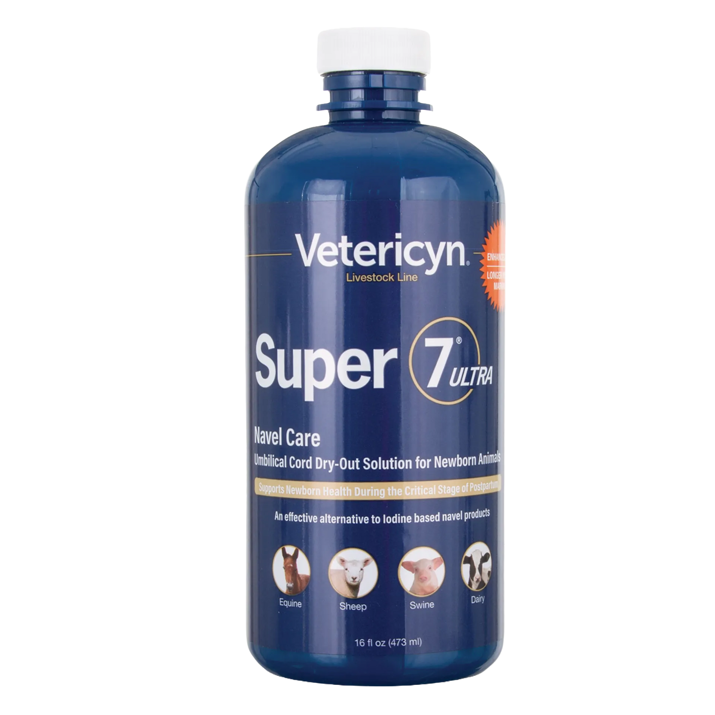 Vetericyn Super 7+ Newborn Navel Dip,"Blue bottle with white cap, front label view"