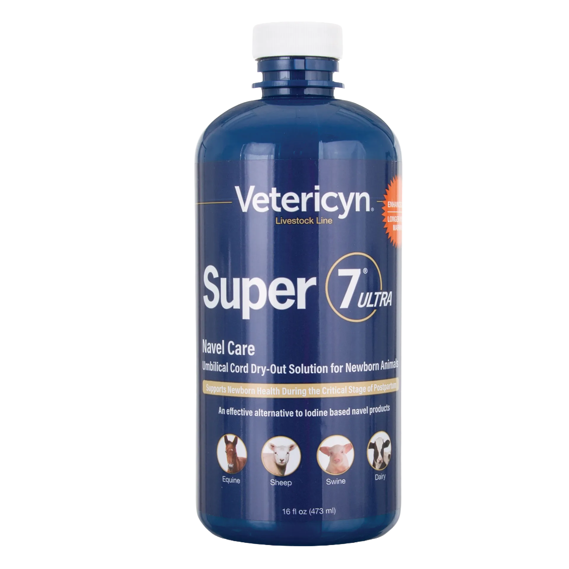 Vetericyn Super 7+ Newborn Navel Dip,"Blue bottle with white cap, front label view"