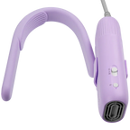 Mini Portable Neck Dryer by TZGroom,"Purple wearable neck dryer with corded handheld fan unit"