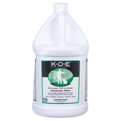 KOE® Kennel Odor Eliminator,"Large white gallon bottle with screw cap"