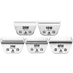 CeramicEdge Wide Blade Set of 5 by Andis,"Five clipper blades arranged in two rows"