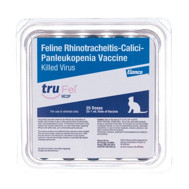 TruFel™ HC2P (Fel-O-Vax PCT + CaliciVax),"Sealed clear plastic tray with vaccine vials and paper insert"