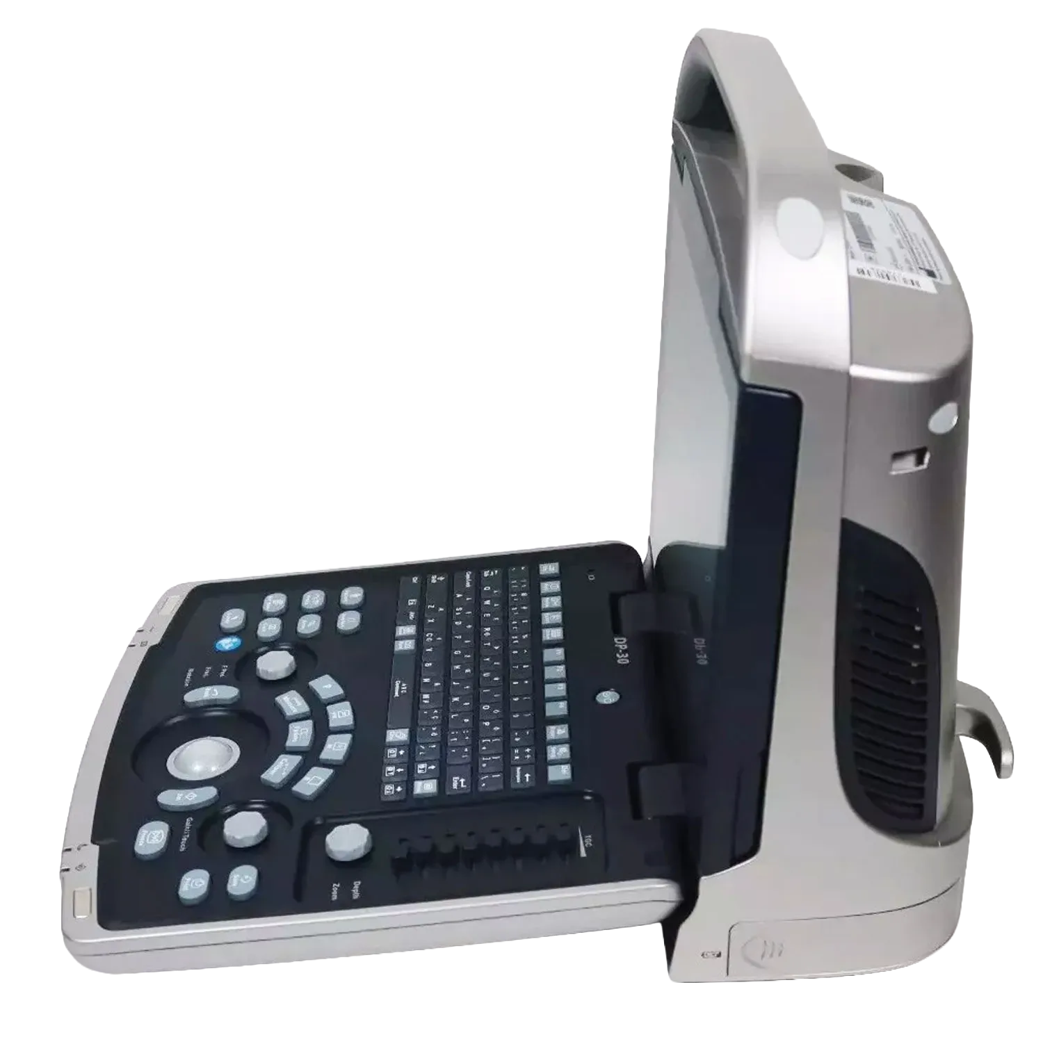 Equisound DP30 Portable Equine Ultrasound,"Portable ultrasound unit with upright screen and fold-out control panel"