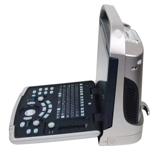 Equisound DP30 Portable Equine Ultrasound,"Portable ultrasound unit with upright screen and fold-out control panel"