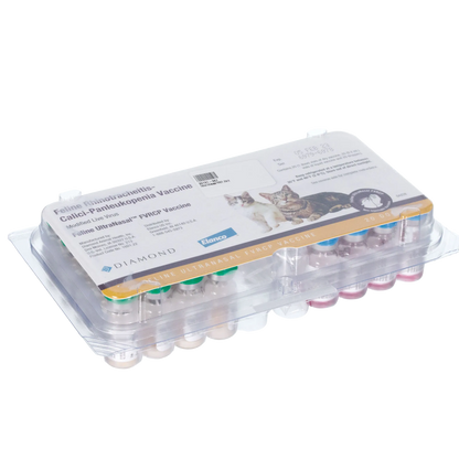 Feline UltraNasal® FVRCP Vaccine,"Clear plastic tray with multiple vaccine vials and box insert"