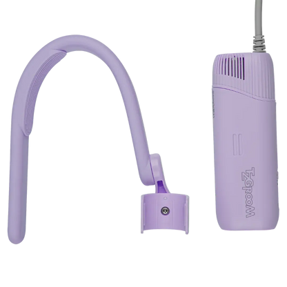 Mini Portable Neck Dryer by TZGroom,"Purple neck dryer with flexible neckband and vented control unit"