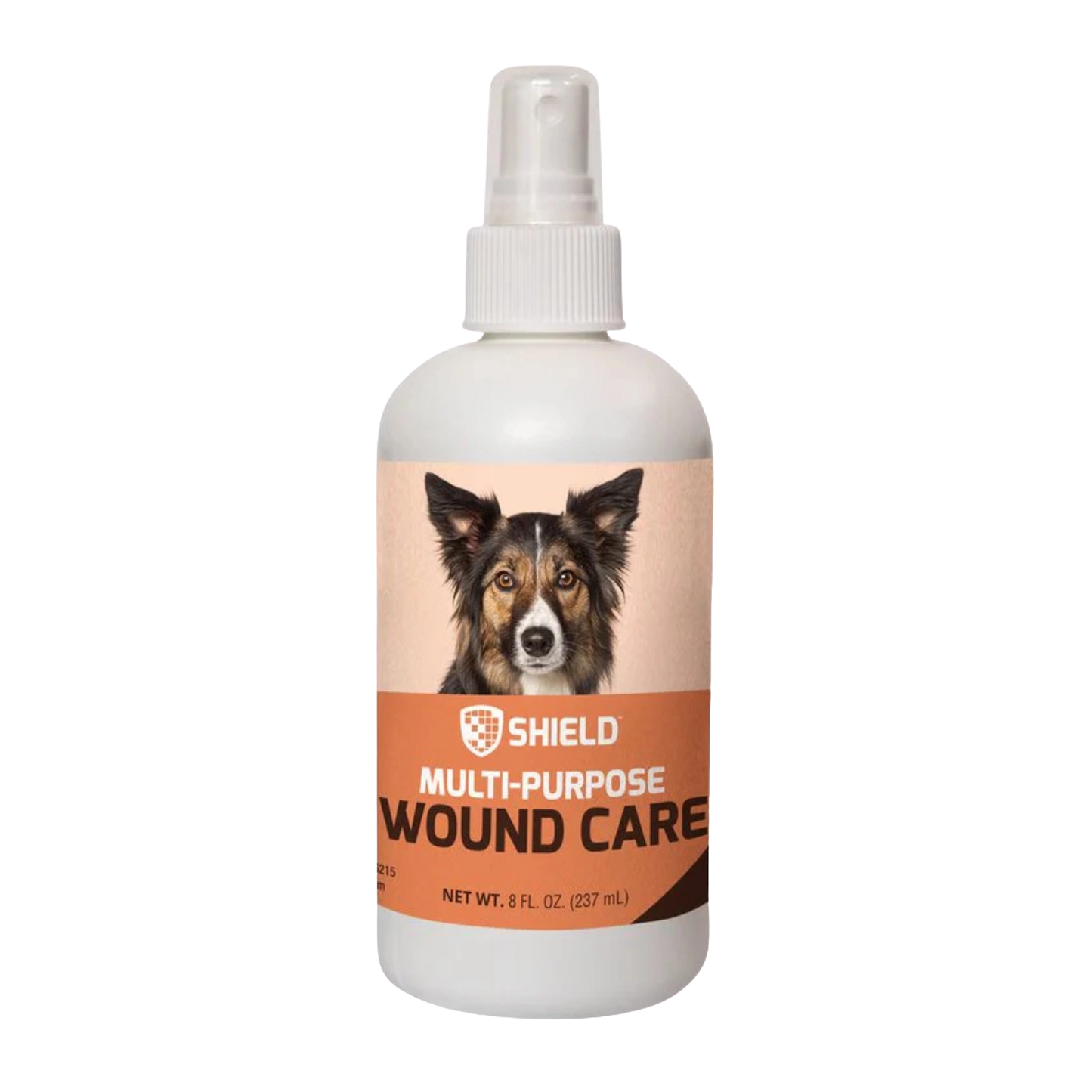 Multi Purpose Wound Care Spray by Shield,"White spray bottle with dog image on label"