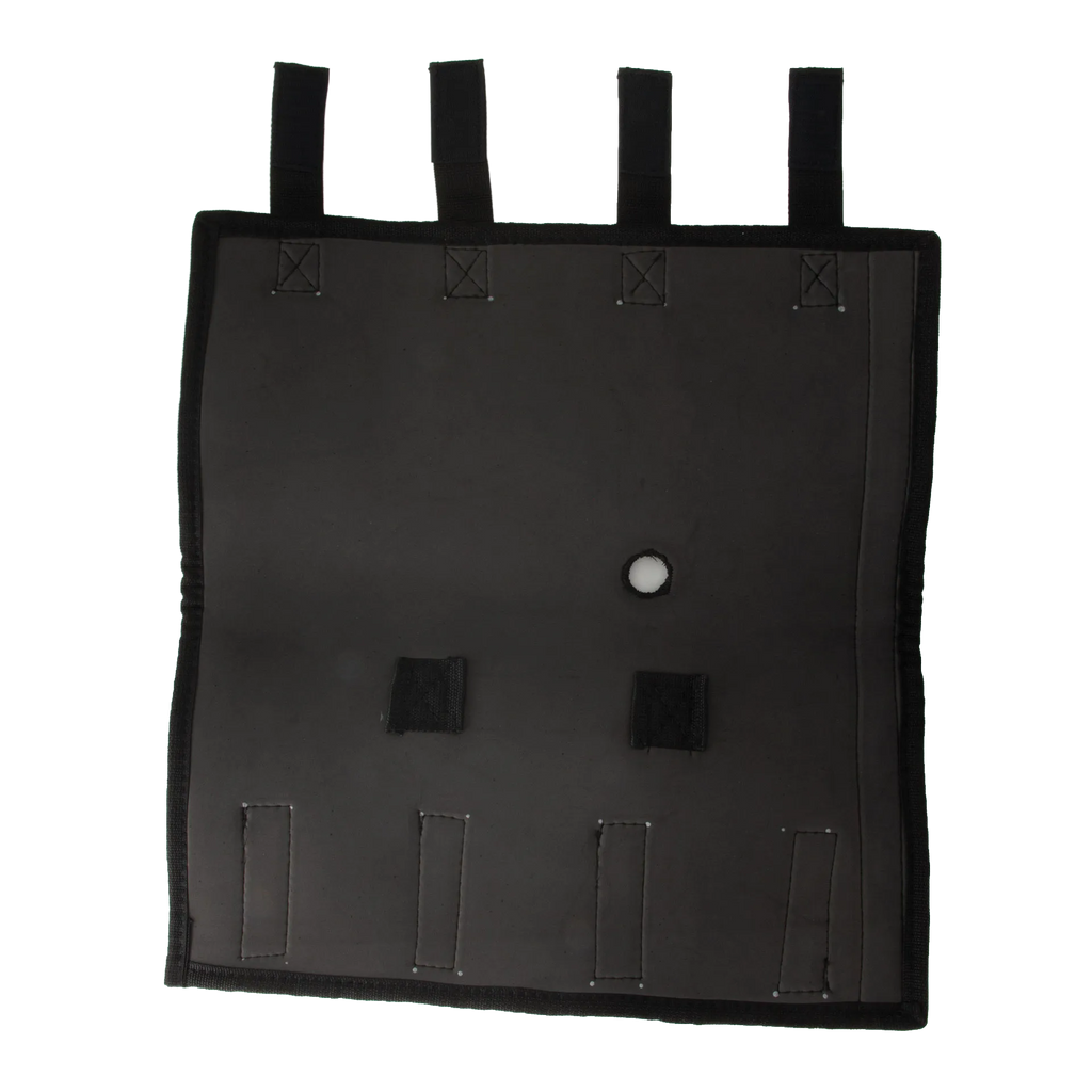 Neoprene AV Cover,"Black cover panel with top straps and front fastener tabs"