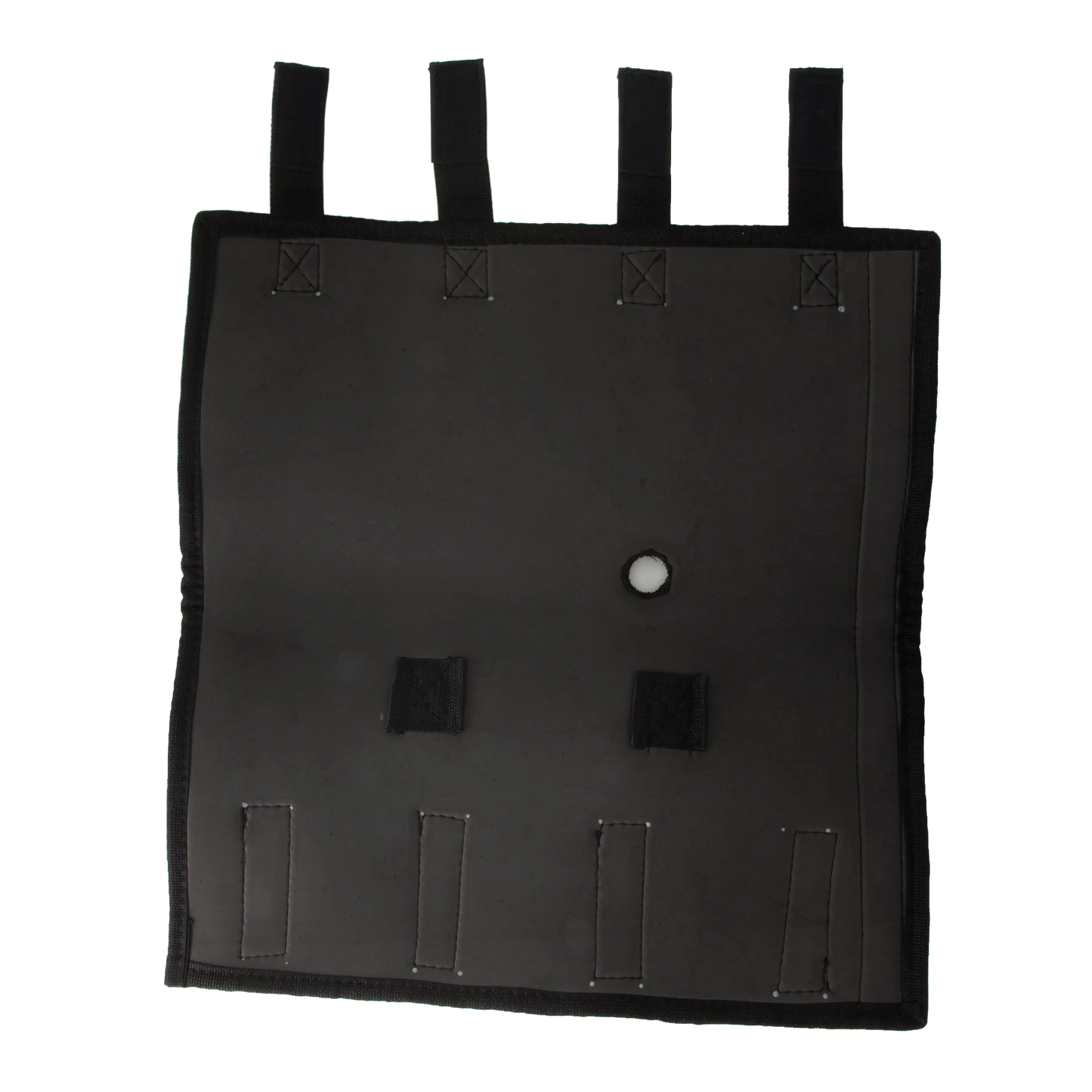 Neoprene AV Cover,"Black cover panel with top straps and front fastener tabs"