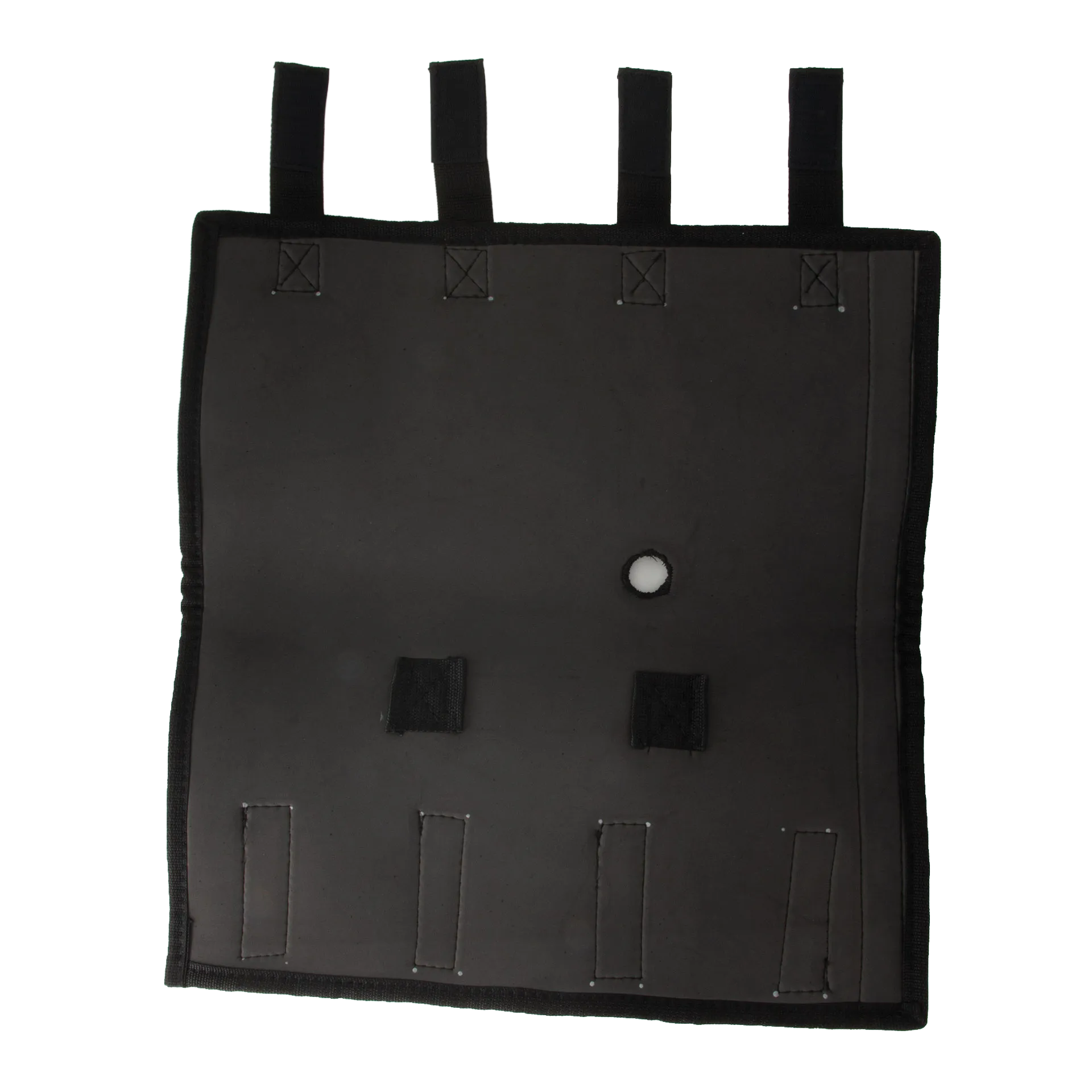 Neoprene AV Cover,"Black cover panel with top straps and front fastener tabs"