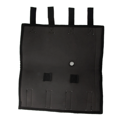 Neoprene AV Cover,"Black cover panel with top straps and front fastener tabs"