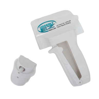 Udderly EZ Horse Milker,"White handheld pump with clear cup attachment"