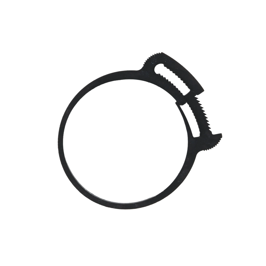 ARS Plastic Clamps,"Black plastic clamp ring with serrated locking tab"
