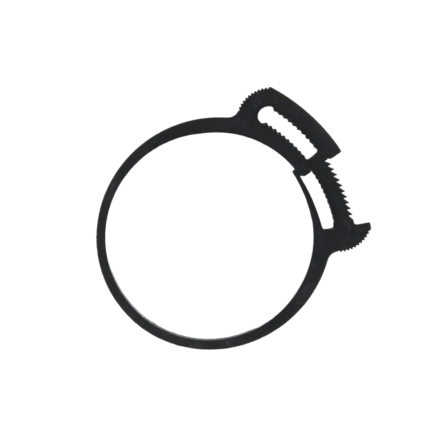 ARS Plastic Clamps,"Black plastic clamp ring with serrated locking tab"