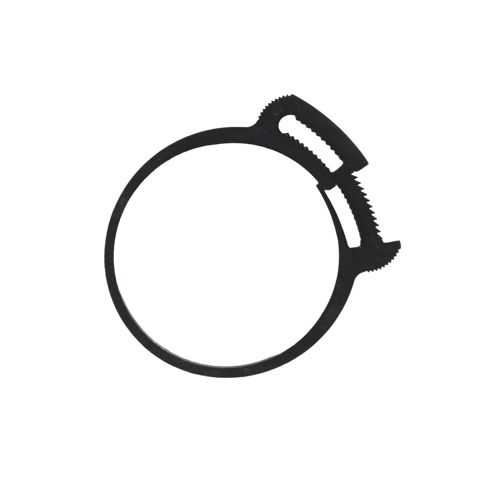 ARS Plastic Clamps,"Black plastic clamp ring with serrated locking tab"