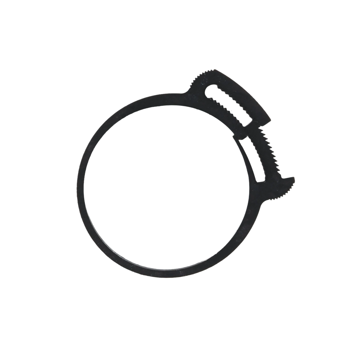 ARS Plastic Clamps,"Black plastic clamp ring with serrated locking tab"