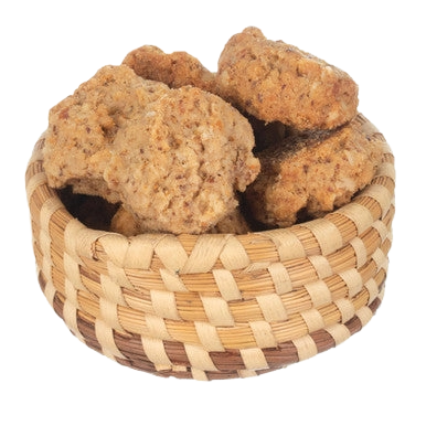 Caitec Oven Fresh Bites Parrot Cookies,"Round woven basket filled with bird treats"