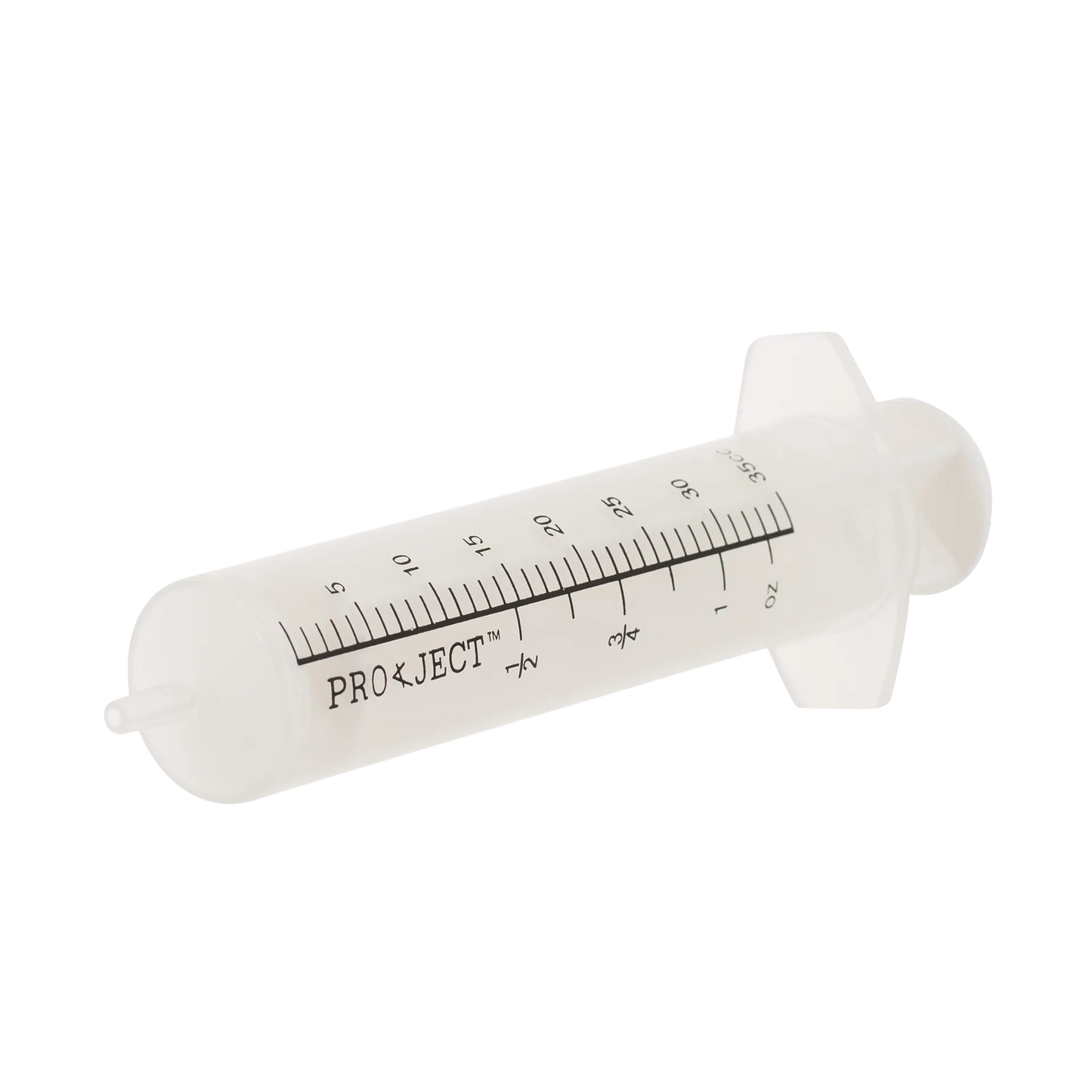 Semen Safe All Plastic Sterile Syringes Luer Slip Tip,"Large clear syringe barrel with plunger and measurement markings"