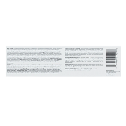 Generic Eqvalan Paste,"Back of product box with directions panel and barcode"