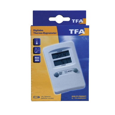 Hygro-Thermometer,"Digital thermo-hygrometer in retail packaging"