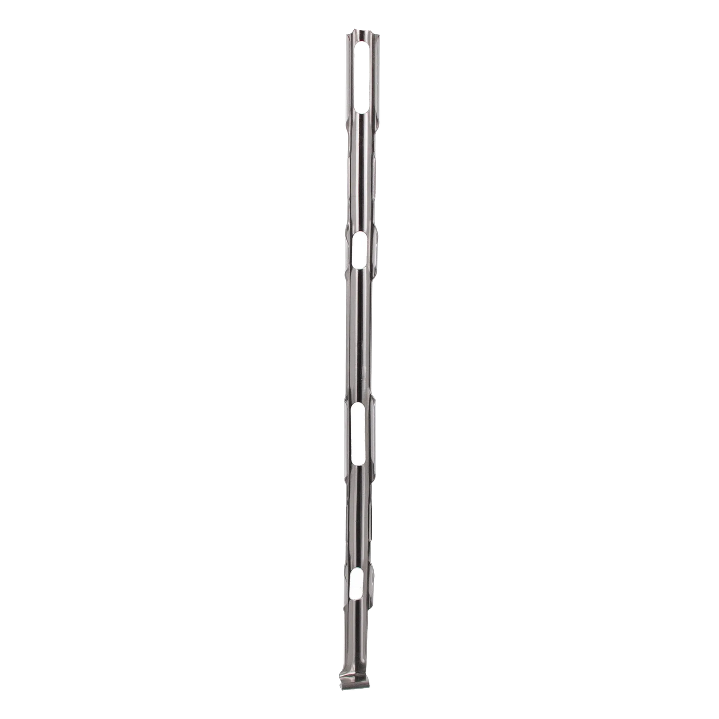 Canes,"Silver metal cane shaft with elongated oval cutouts"