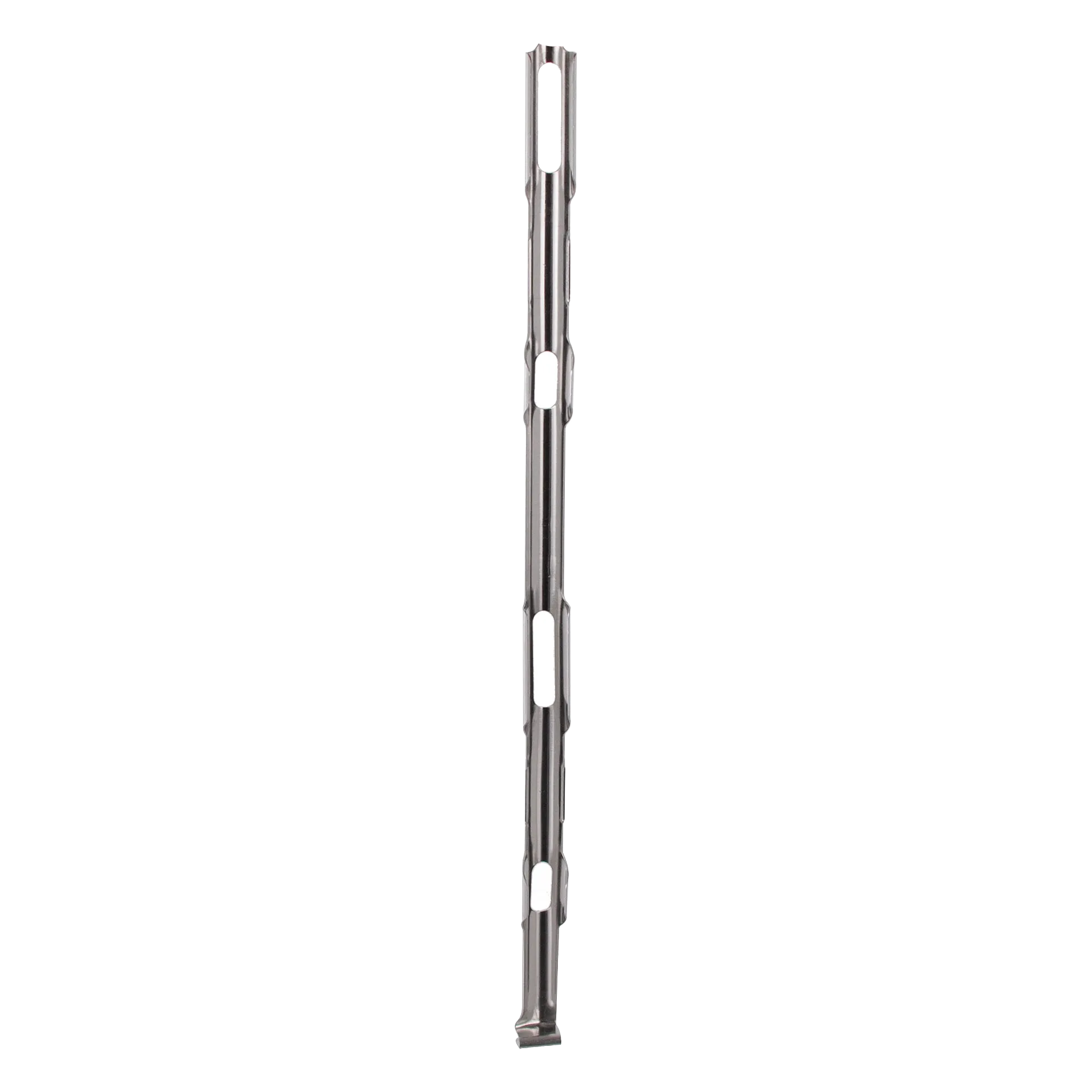 Canes,"Silver metal cane shaft with elongated oval cutouts"
