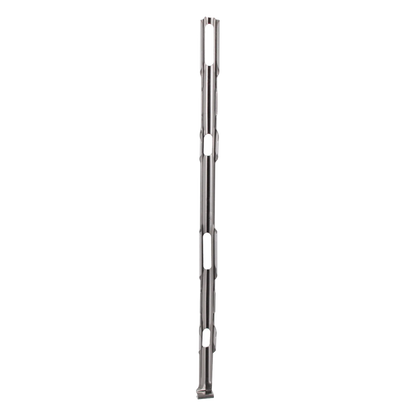 Canes,"Silver metal cane shaft with elongated oval cutouts"
