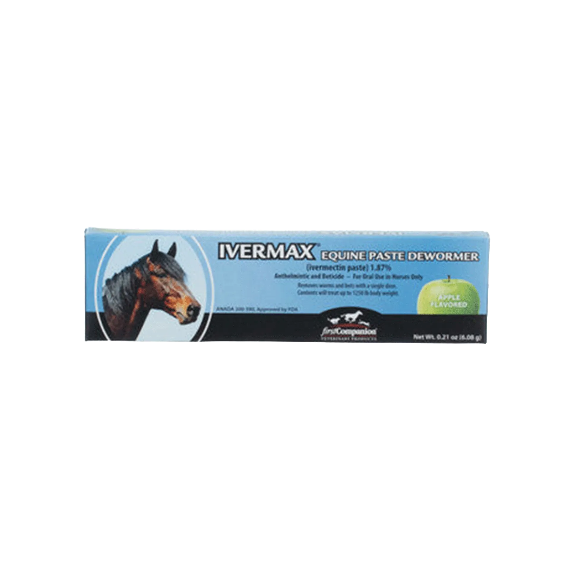 Generic Eqvalan Paste,"Blue dewormer paste box with horse head image"
