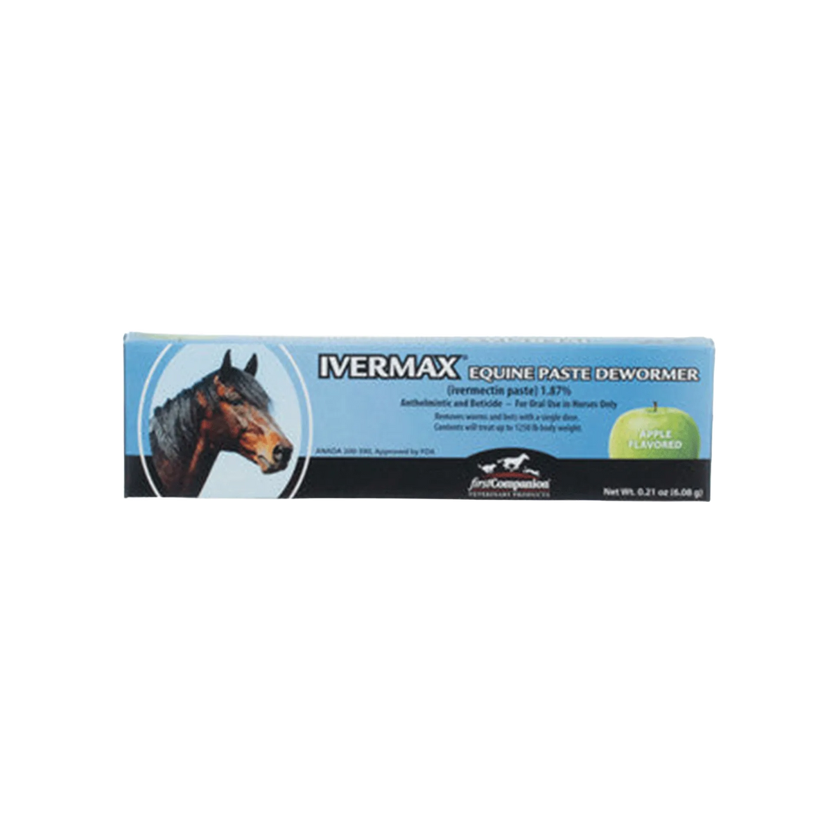 Generic Eqvalan Paste,"Blue dewormer paste box with horse head image"