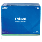 Small Syringes without Needles,"Blue soft pack syringe box, front view"